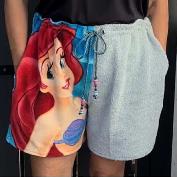 bexupdos Pants - Disney Little Mermaid Shorts - terrycloth